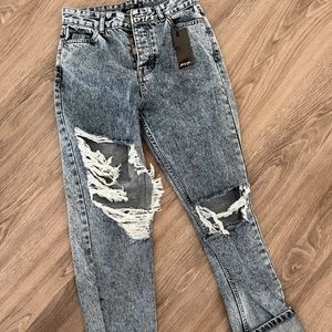 Nasty Gal Distressed Mom Jeans